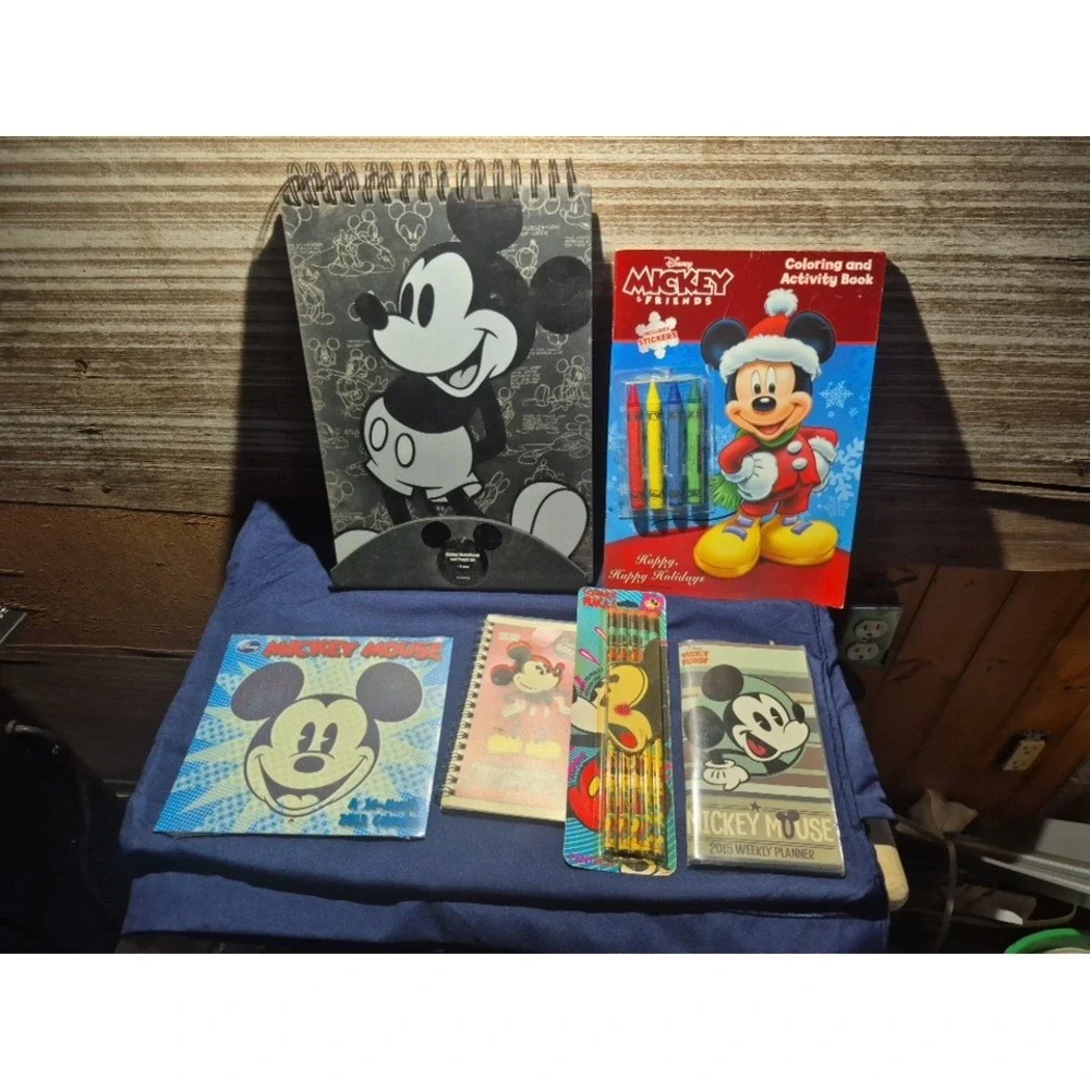 Disney Mickey Mouse Stationery Set Sketchbook Planner Calendars Pencils unopened